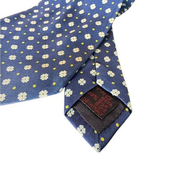 Etro Silk Blue Clover Tie - Picture 2 of 2